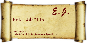 Ertl Júlia névjegykártya